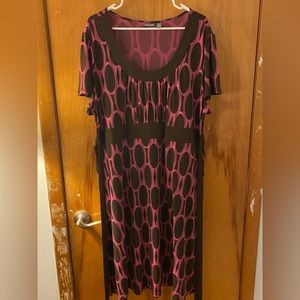 apt. 9 brand short sleeve pink and brown pattern dress